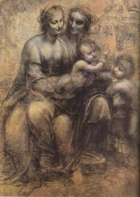 LEONARDO da Vinci Virgin and Child with St Anne and St John the Baptist (mk08) France oil painting art